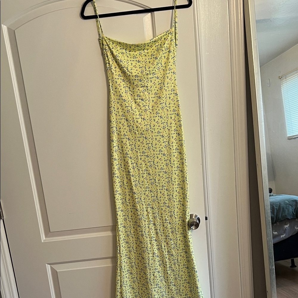 Amazon Yellow Floral Maxi Dress